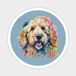 Goldendoodle Bright Watercolor Painting Magnet